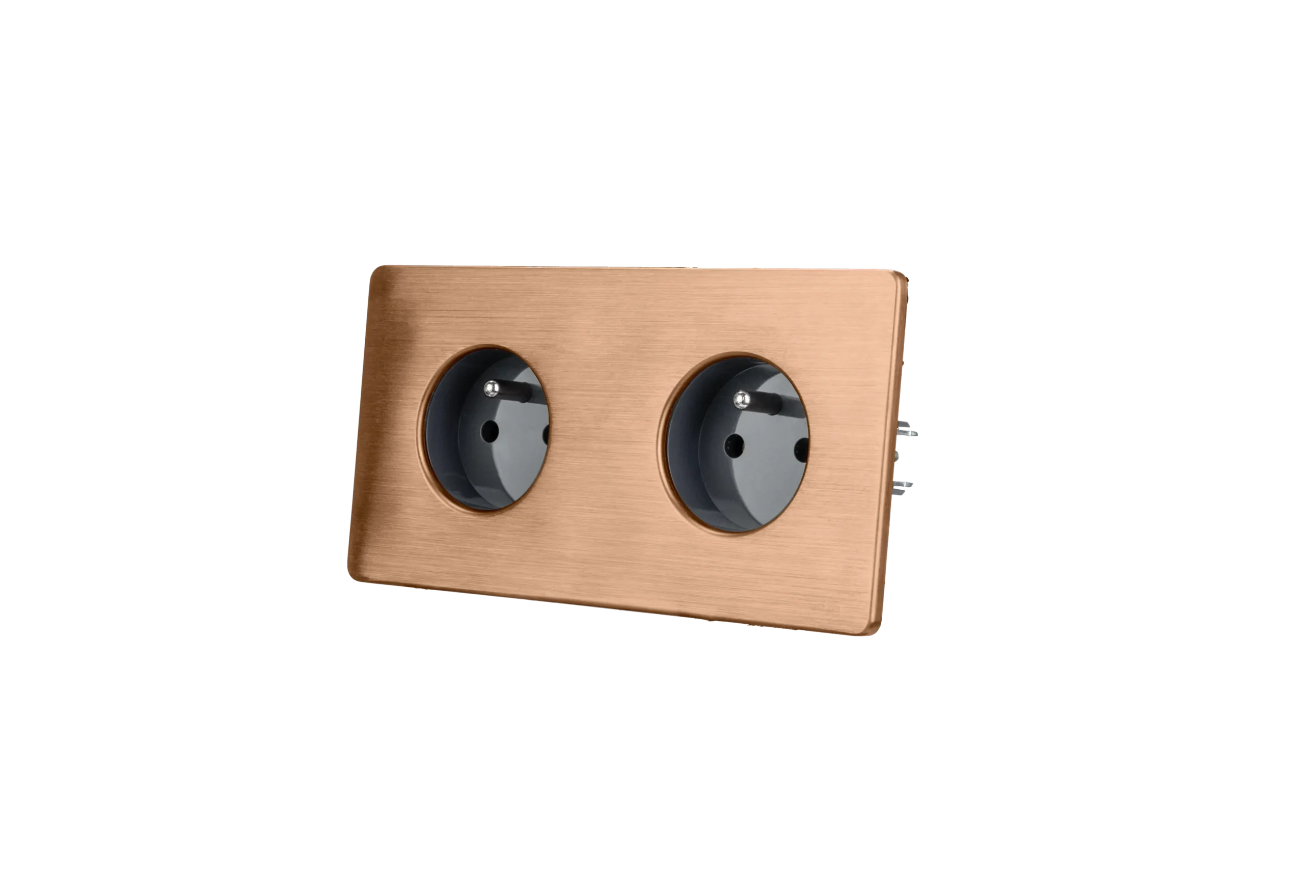 Gniazdko Elektryncze Podwójne Szare Copper