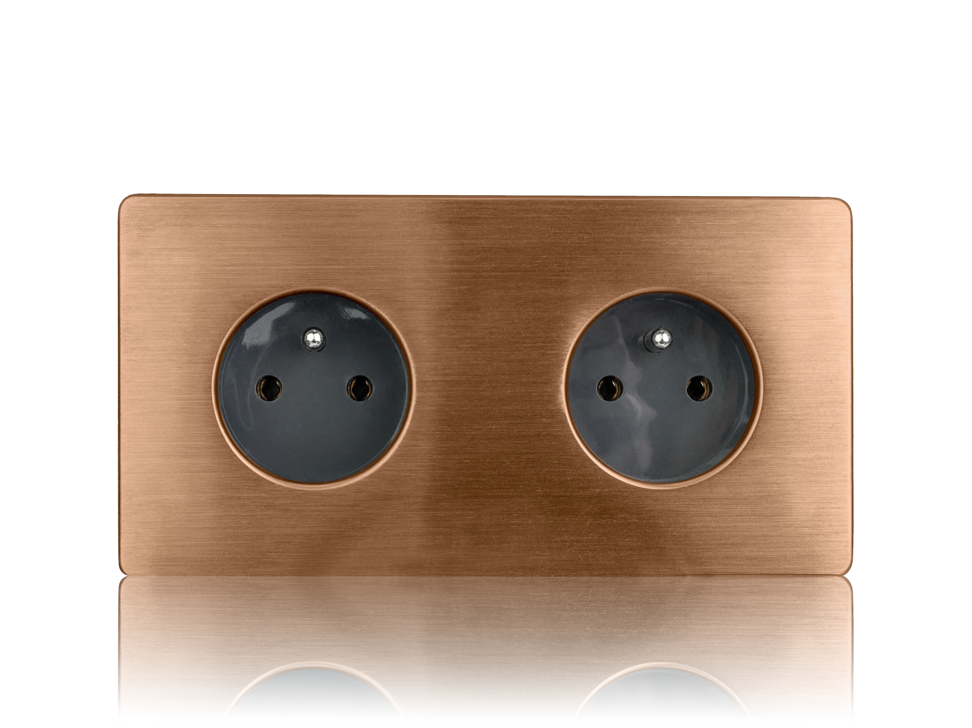 Gniazdko Elektryncze Podwójne Szare Copper