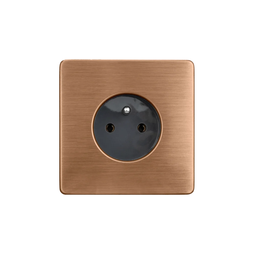 Gniazdko Elektryncze Pojedyncze Szare Copper