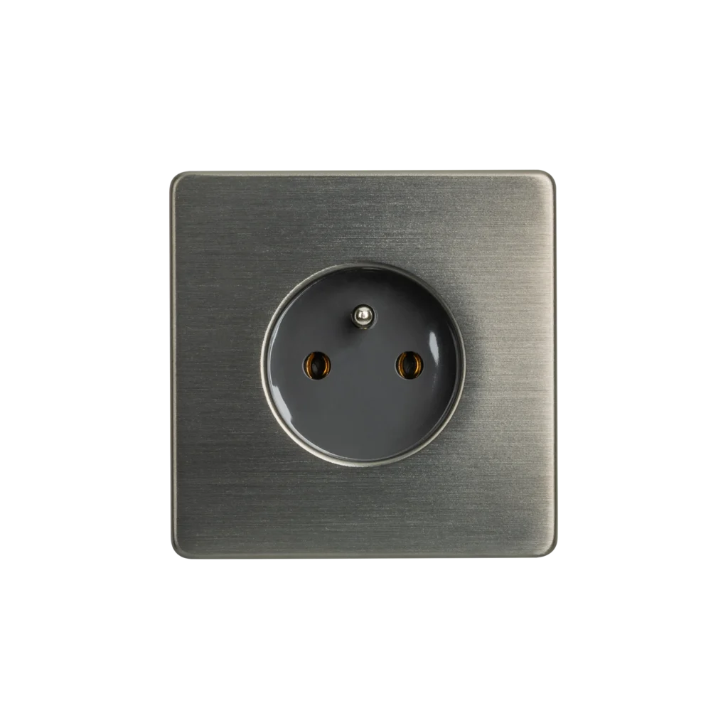 Gniazdko Elektryncze Pojedyncze Szare Gunmetal